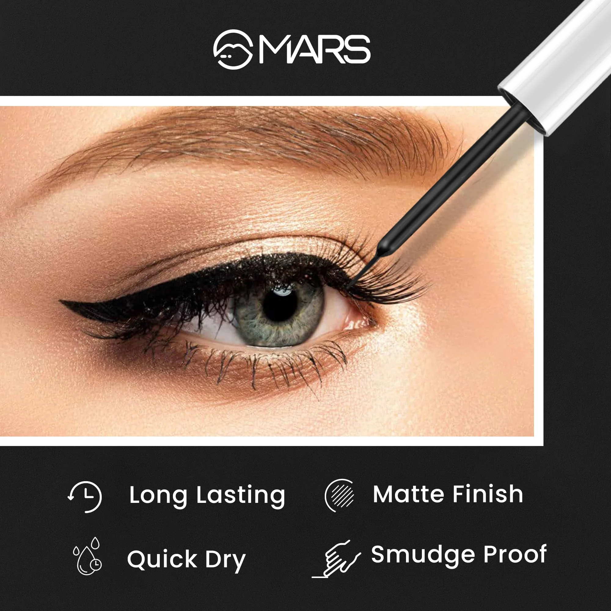 Black Liquid Eyeliner | Free Flow Eyeliner - Image 6