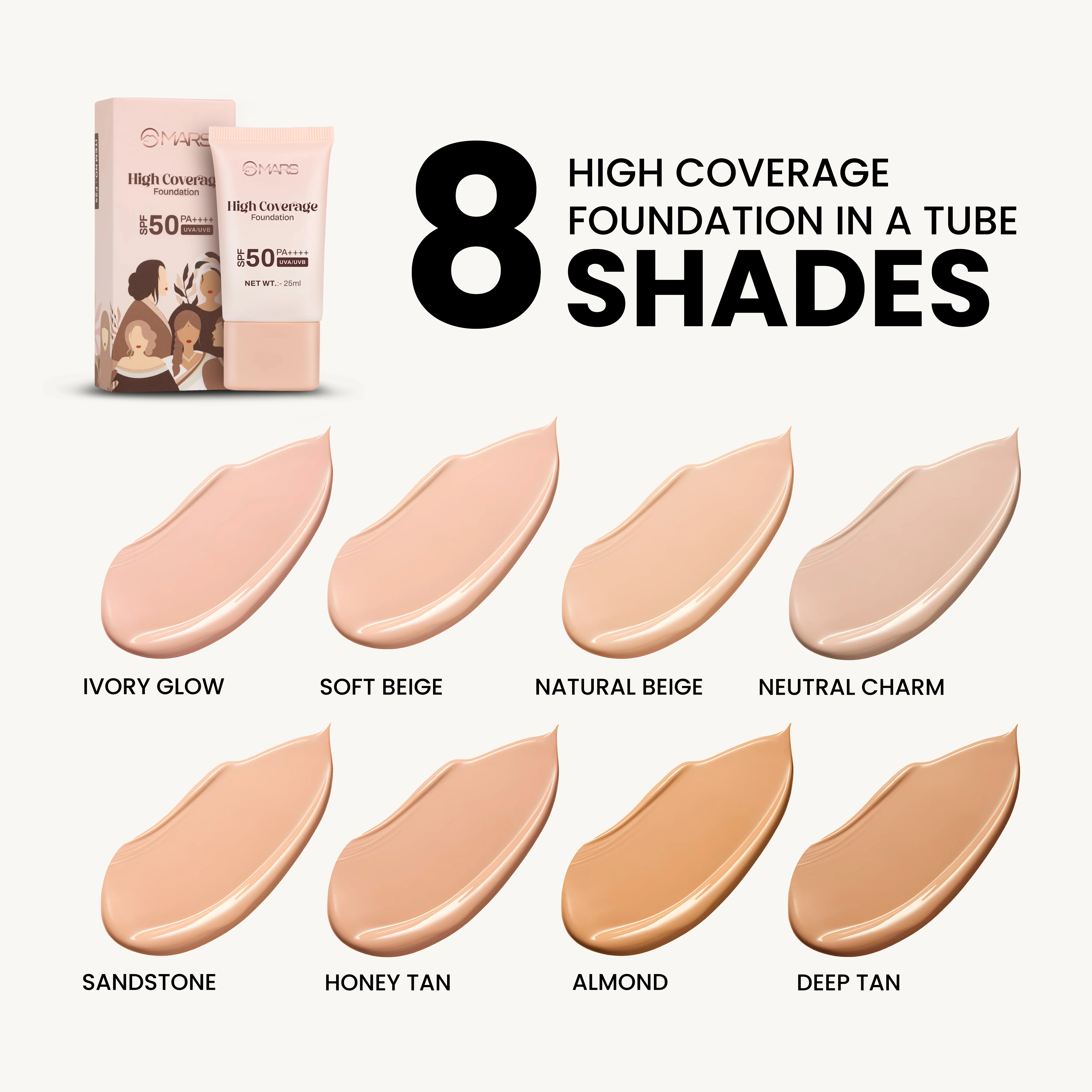 High Coverage Foundation in a Tube | SPF 50PA++++ UVA/UVB - Image 5