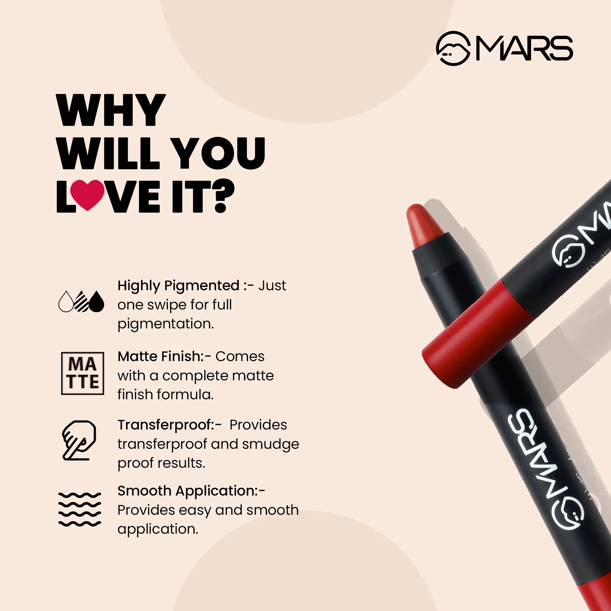 Matte Lip Crayon | Won't Smudge Won't Budge - Image 4