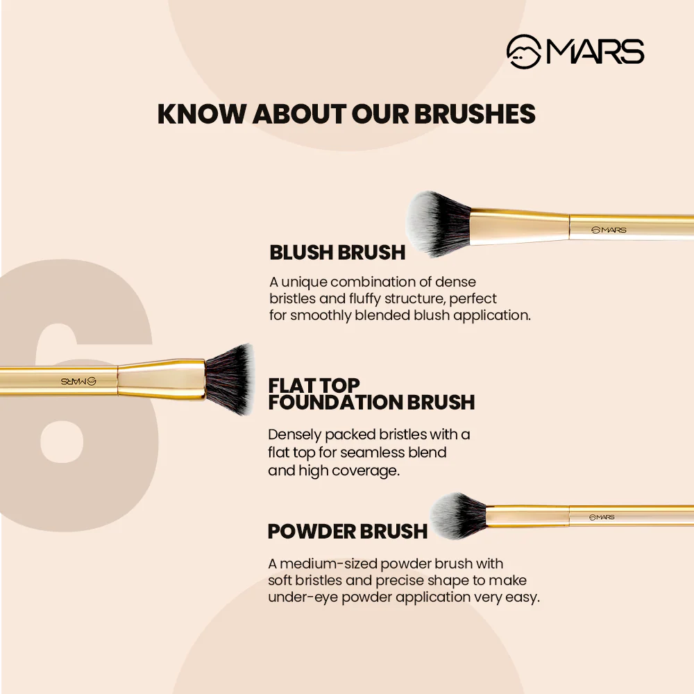 Artist's Arsenal Makeup Brush Set | Pack of 6 - Image 3
