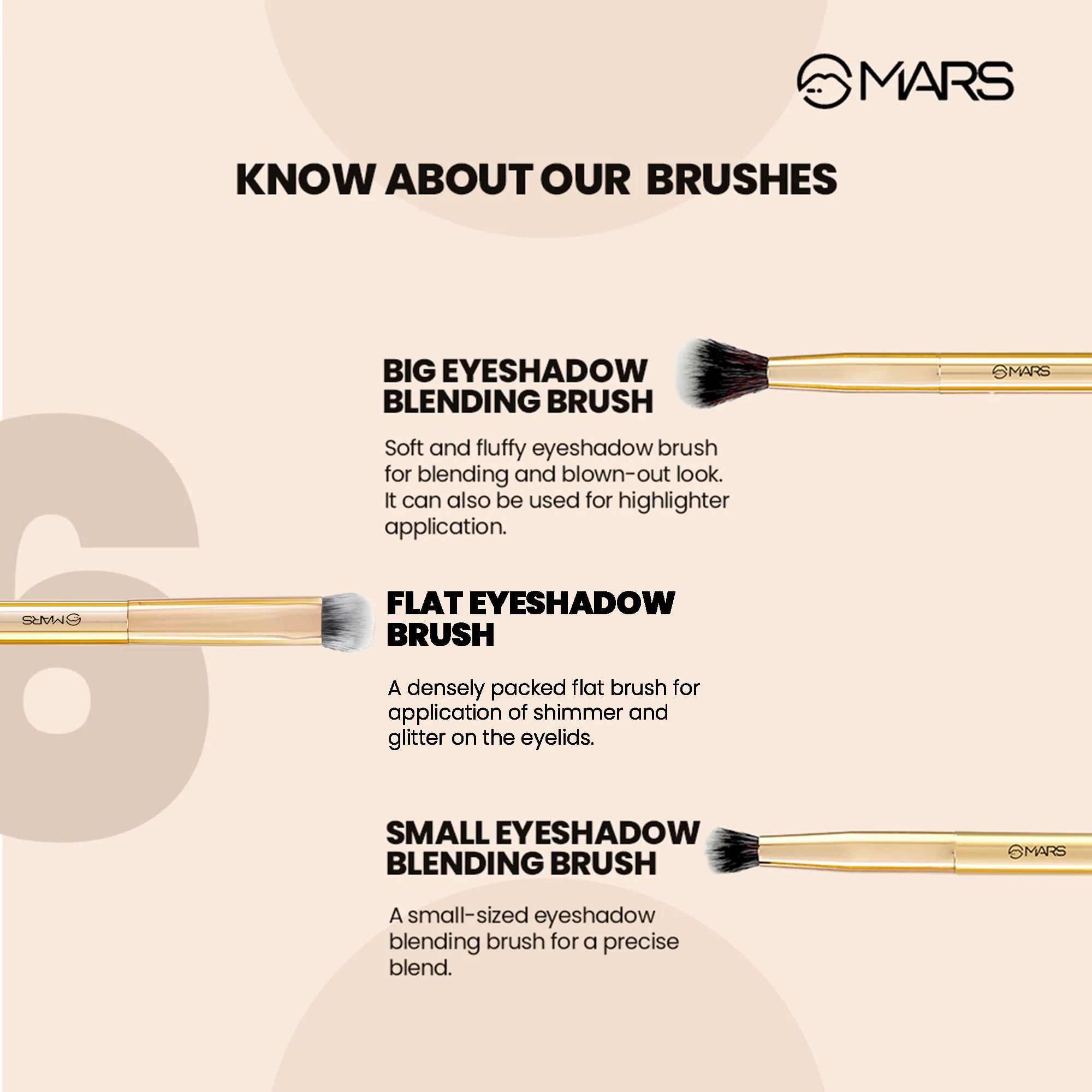 Artist's Arsenal Makeup Brush Set | Pack of 6 - Image 4